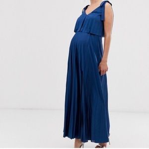 ASOS Blue Maxi Maternity Dress